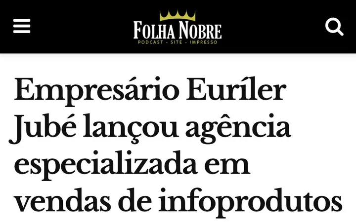 Print da matéria na Folha Nobre